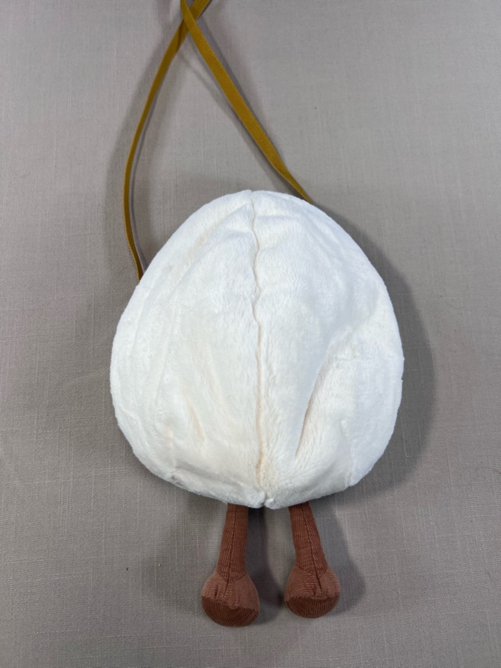 Jellycat Amuseable Happy Boiled Egg Crossbody Bag Plush White Yellow London - Picture 7 of 13